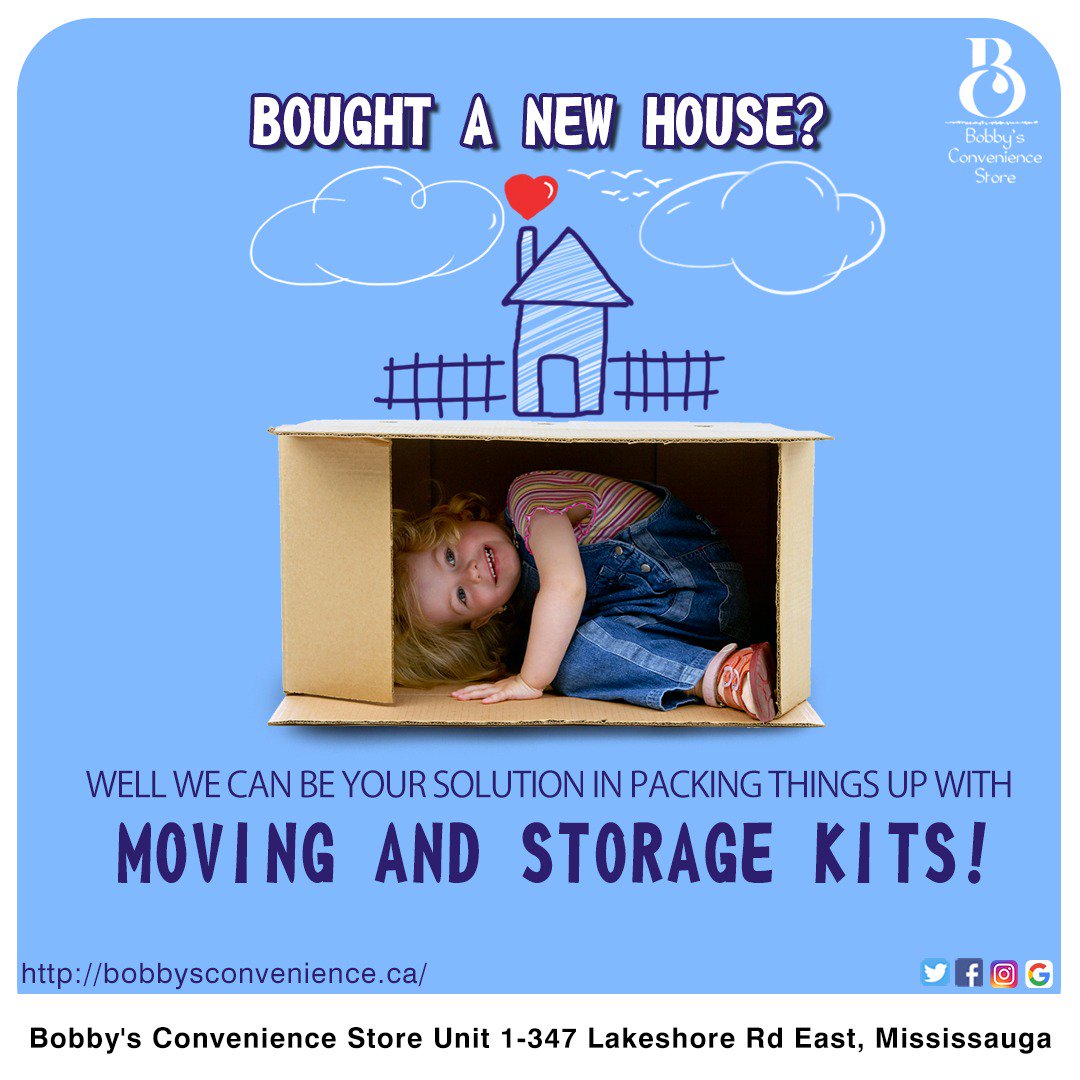 StoreBobbys's tweet photo. Bought a new house ? We can be your solution in packaging things. Buy Moving and storage kits from Bobbys Convenience
#Boxes #Packaging #supplies #movingboxes #oakville #brampton #GTA #Mississauga #Portcredit #lakeshore #Wardrobeboxes #TVMovingboxes #DishBarrel #DishandGlasses https://t.co/22iAWeqRsa