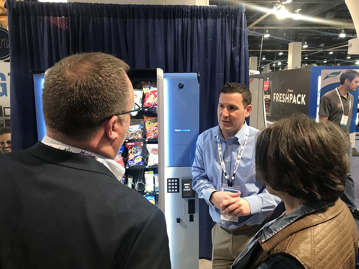 cantaloupeinc_'s tweet photo. Networking with Customers and Prospects at the NAMA OneShow 2018. Come talk to us to see what future of Unattended Retail holds! #Booth608 #NAMA2018 #Technology https://t.co/9uoHg2VMOq