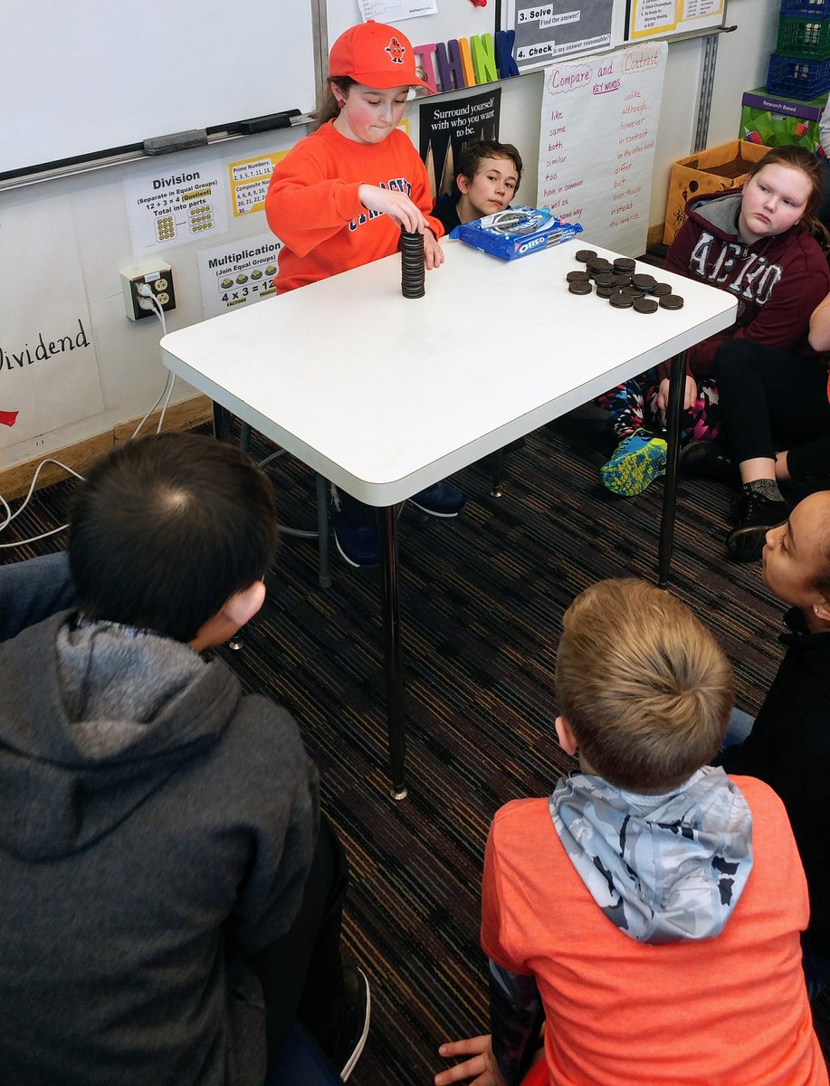 KrisFerguson17's tweet photo. NPE 5th grade Oreo cookie challenge. The tallest stack was 29 cookies tall #focused #engaged #youcouldveheardapindrop @lafave_ @dziegler15 https://t.co/o6Yl51lzBt