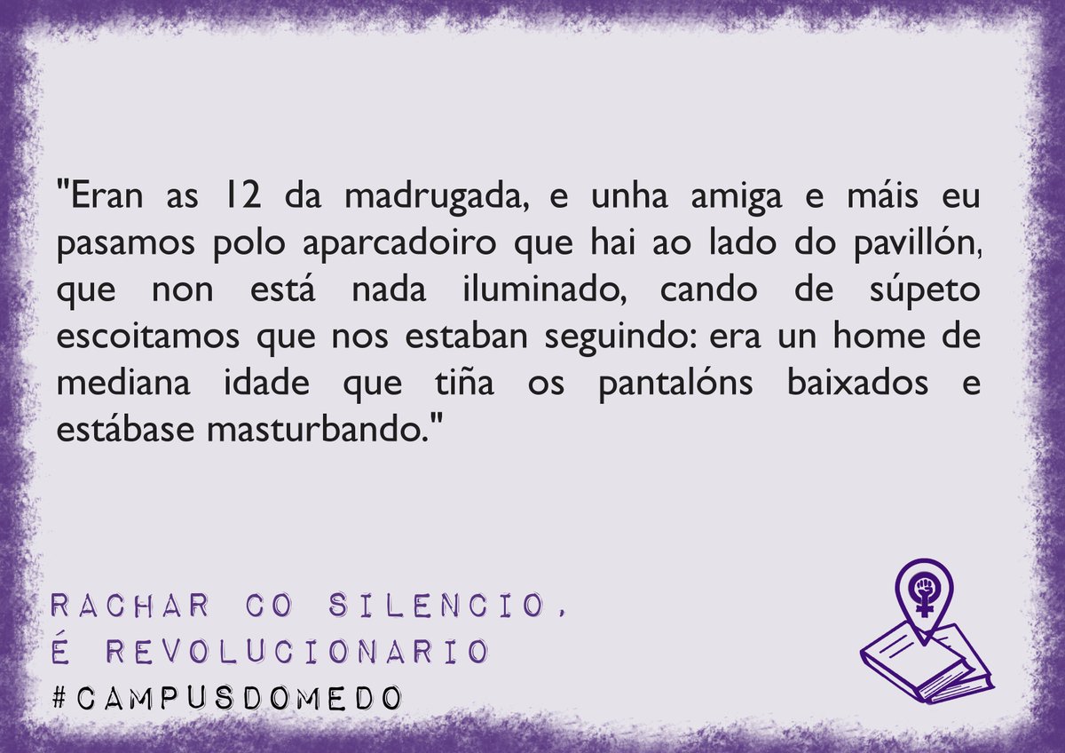 campusdomedo's tweet photo. #CampusDoMedo Tras estar recadando experiencias nos Campus Universitarios mediante enquisas e buzóns, hoxe lanzamos unha das primeiras historias que nos chegaron. Unha situación habitual que seguro moitas de vós vivistes ou da que algunha vez escoitastes falar. https://t.co/YC4P78OX0b