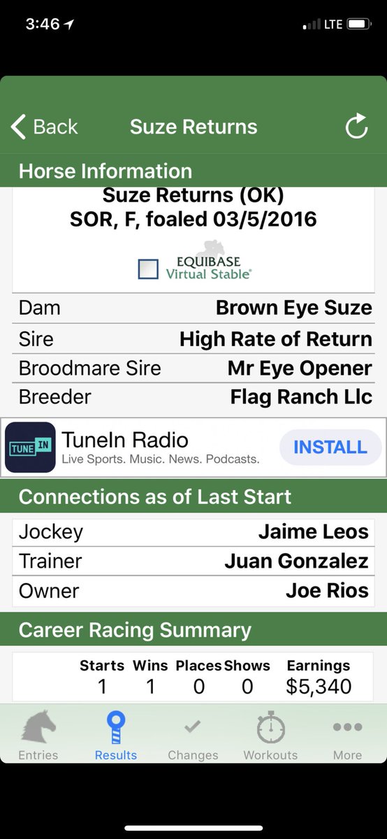 BobMooreFarms's tweet photo. Wow! Impressive wire-to-wire performance by Suze Returns (High Rate Of Return-Brown Eye Suze) in the 5th trial to the West Texas Futurity. The 2-1/4 length debut win is the fastest time so far to the 300 yard grade 2 event. Stay tuned! #HighRateOfReturn https://t.co/OTA5ocoNou