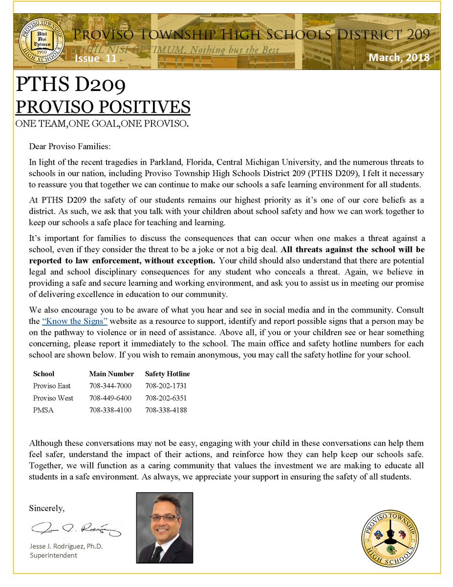 PTHSD209's tweet photo. Check out this month's Proviso Positives! #ProvisoProud 
https://t.co/isTbu5c327 https://t.co/KNakOUXI4f
