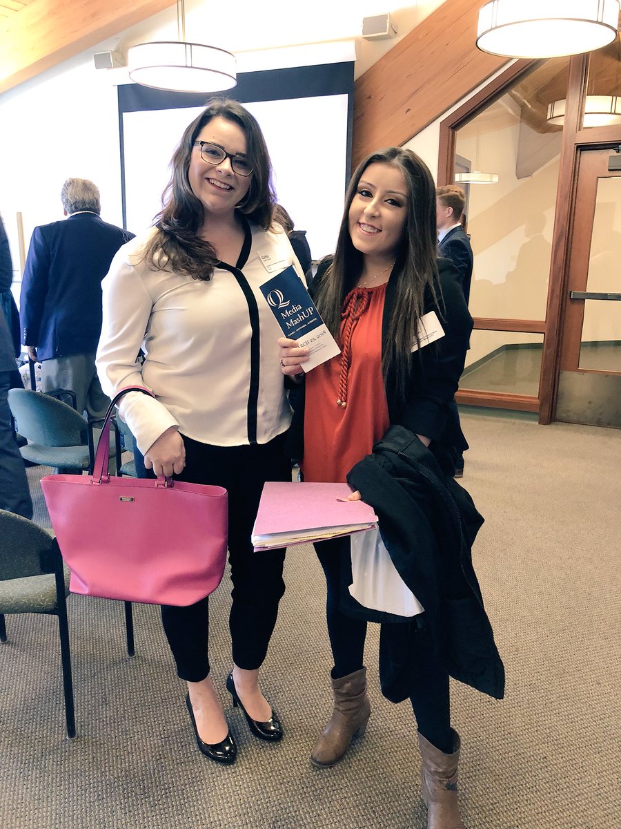 Caitlin_Cryan's tweet photo. What a great day at @QuinnipiacU’s Media Mashup @QUStrategicComm #QUMediaMashup18 https://t.co/Sb1pO6L8iG