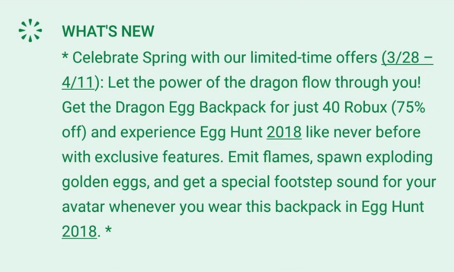 Lord Cowcow On Twitter Official Release Date For The 2018 Roblox Egg Hunt Is March 28th And Will Run Until April 11th This Message Can Be Found On The Roblox App Page - egg hunt outfits 2018 roblox