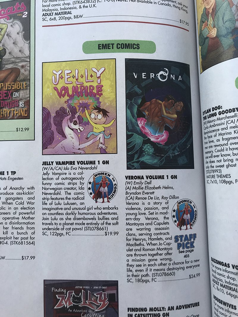 It's #WomenInComics month, and you won't want to miss <a href="/PREVIEWSworld/">PREVIEWSworld</a>! Some of our titles are now featured, and #Verona by <a href="/EmilyxDell/">Emily Dell</a> and <a href="/BryndonEverett/">Bryndon D.M. Everett</a> was selected as a staff pick!