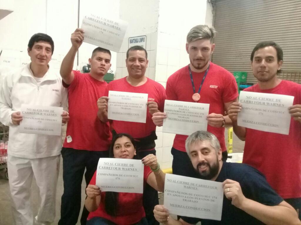COTO Suc 174 apoyando a los compañeros de Carrefour Warnes