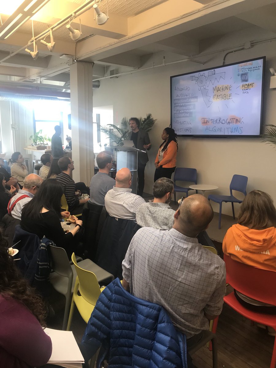 ppolitics's tweet image. Today at @CivicHall, a reboot of #MachineEatable w/ @MicrosoftNY &amp;amp; @DataKind - full house. Lunchtime gatherings like this are a good scene.