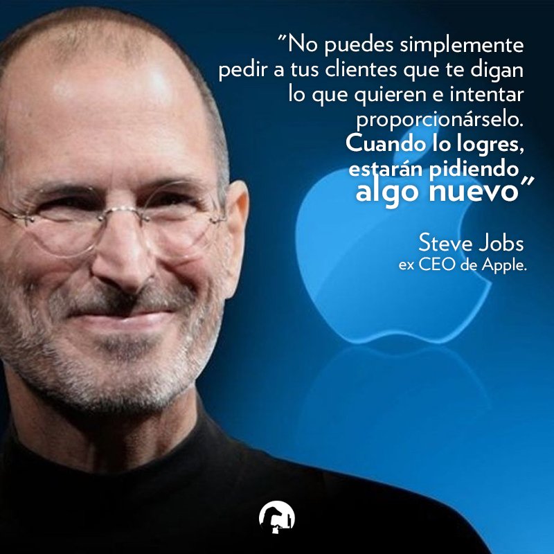 digital_gecko's tweet photo. #DigitalGecko "No puedes simplemente pedir a tus clientes que te digan lo que quieren e intentar proporcionárselo. Cuando lo logres, estarán pidiendo algo nuevo" - Steve Jobs, ex CEO de Apple.
#SteveJobs #Apple https://t.co/wzm1aaJDst