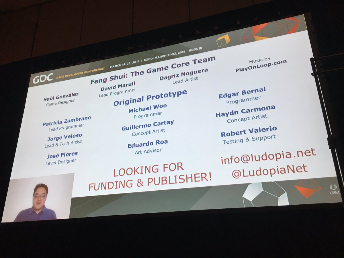rich_lem's tweet photo. Here are the credits for Feng Shui by @esaulgd and his colleagues, whose visa was denied, much to the frustration of the people at #EGW #ExperimentalGameplay #GDC18. Please follow their team, and if you have publishing funds to help them, consider supporting them! https://t.co/DVttuScF6S