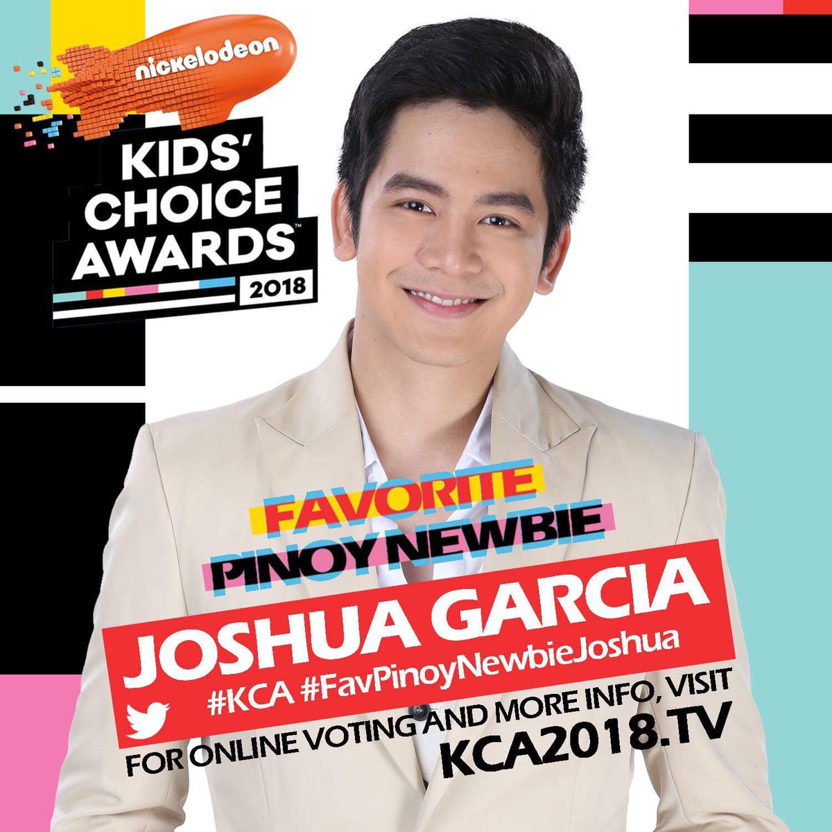 JuneMolleno's tweet photo. The 2018 Nickelodeon Kid’s Choice Awards voting period is now officially open! Vote for Joshua Garcia by heading over to https://t.co/aD5z2ZZ74G or by tweeting 
#KCA and #FavPinoyNewbieJoshua by #JoshuaGarciaFP via @c0nvey https://t.co/mCUFeWVBwd