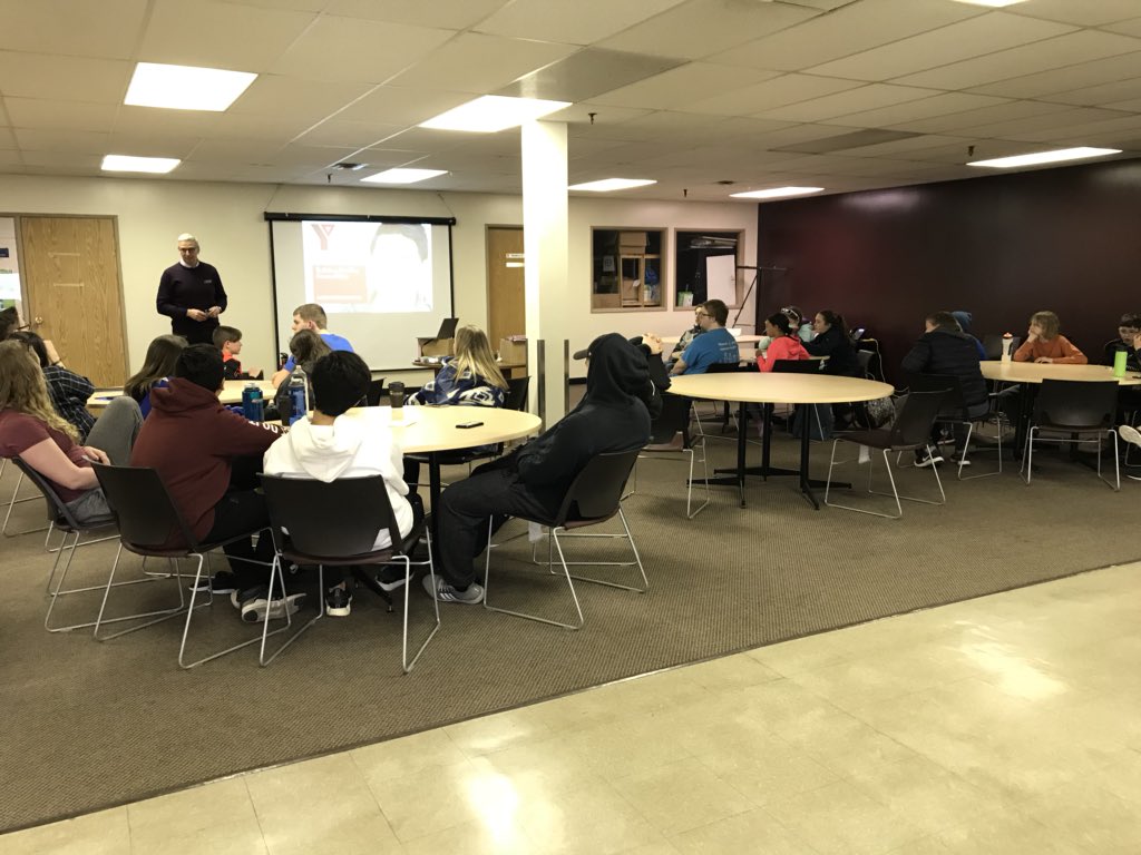YMCAEdm's tweet photo. Our President and CEO, Nick, is talking with youth from the @YMCASM who are taking part in the @YMCAExchanges program! #YExchanges https://t.co/4r66xPoR6W