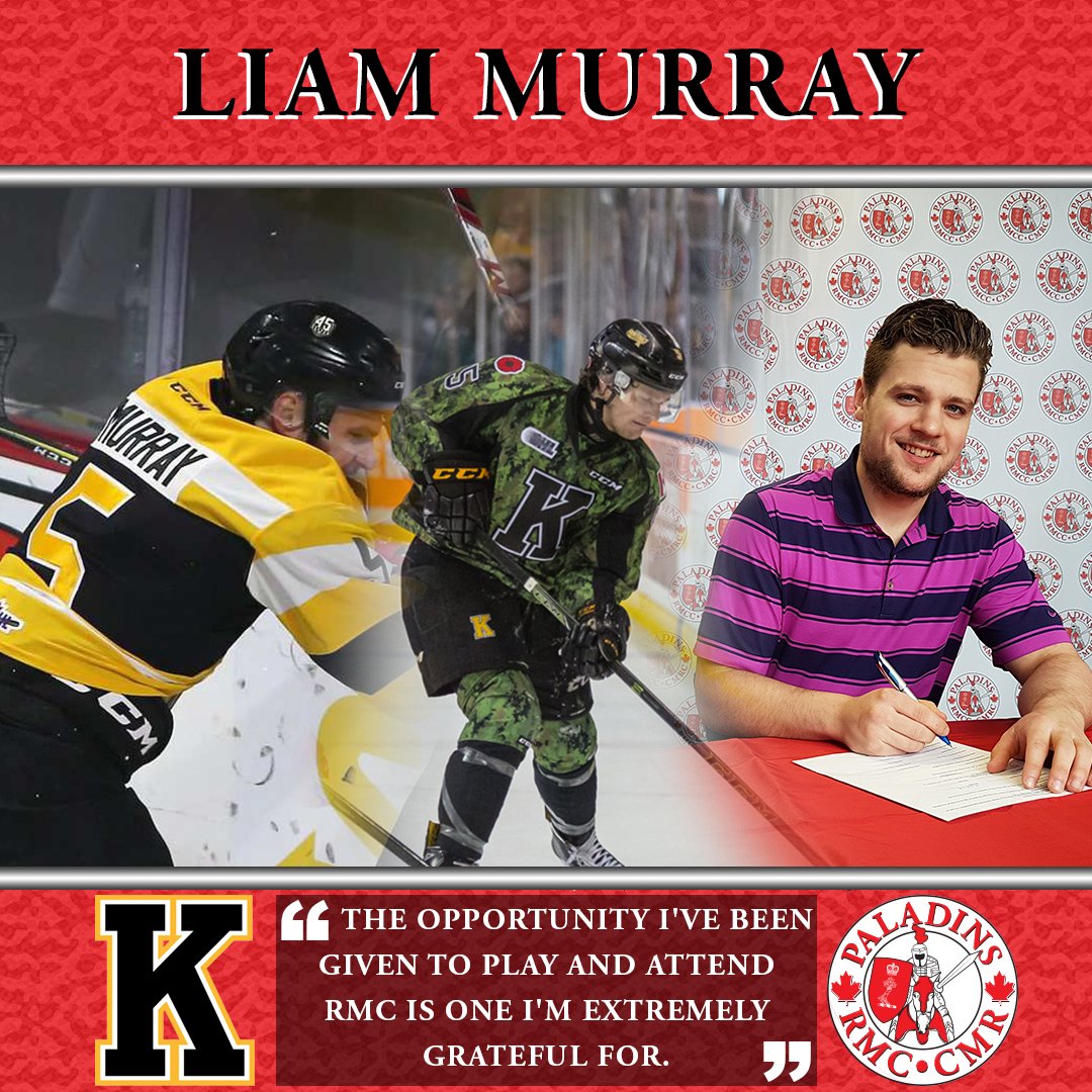 RMCPaladins's tweet photo. https://t.co/S5symgF3WK ⬅️ Liam Murray from the @KingstonFronts commits to @RMCMensHockey! Good luck in the playoffs!
//
Liam Murray des Frontenacs de Kingston s'engage aux Paladins pour 2018-19. Bonne chance dans les séries éliminatoires! https://t.co/4fRl0UXshA