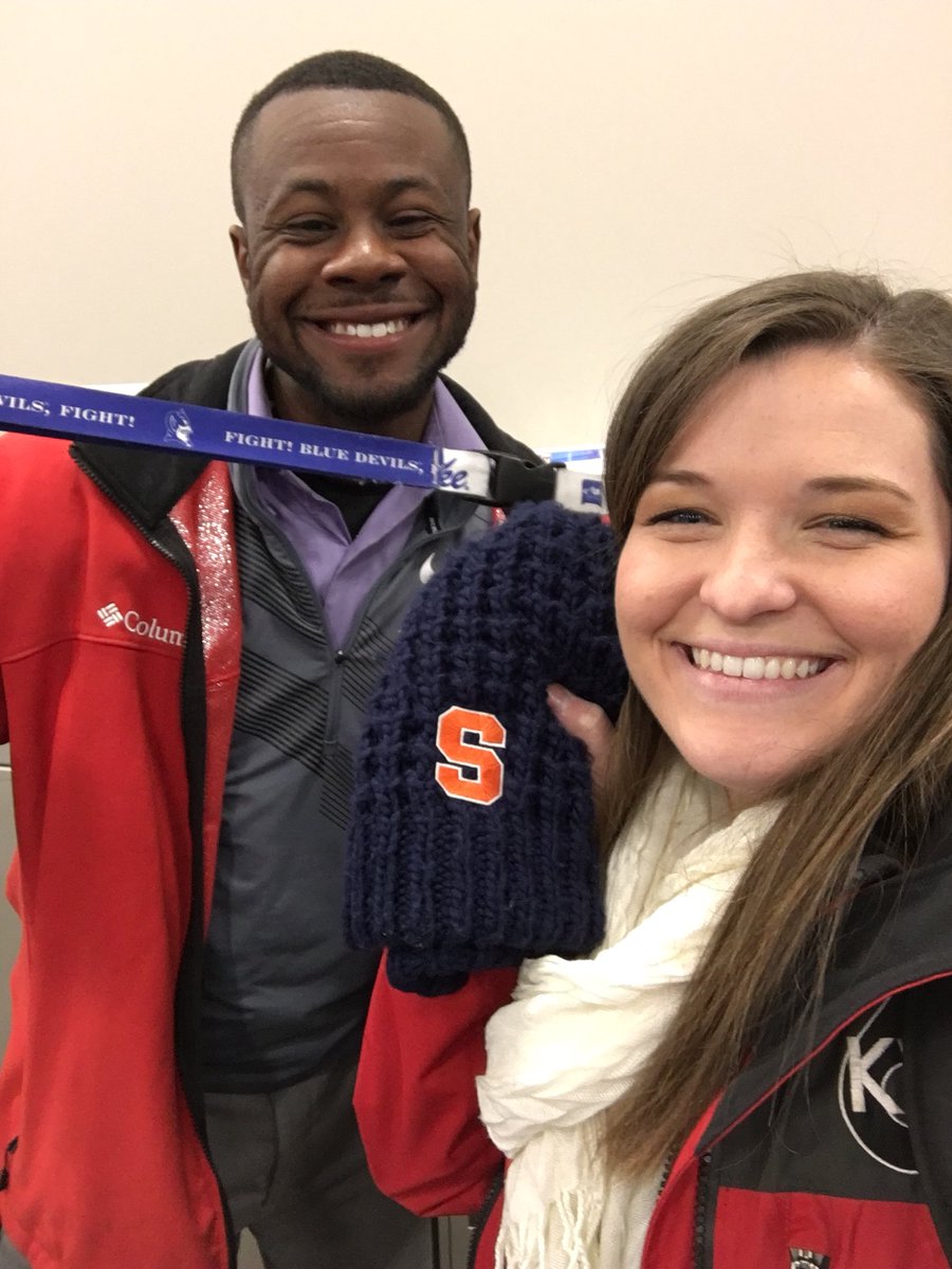 GabriellaRusk's tweet photo. .@KWQCTerrace is a Duke fan... we’ll see who’s smiling at the end of this one. #Sweet16 https://t.co/xGqUCEc0eC