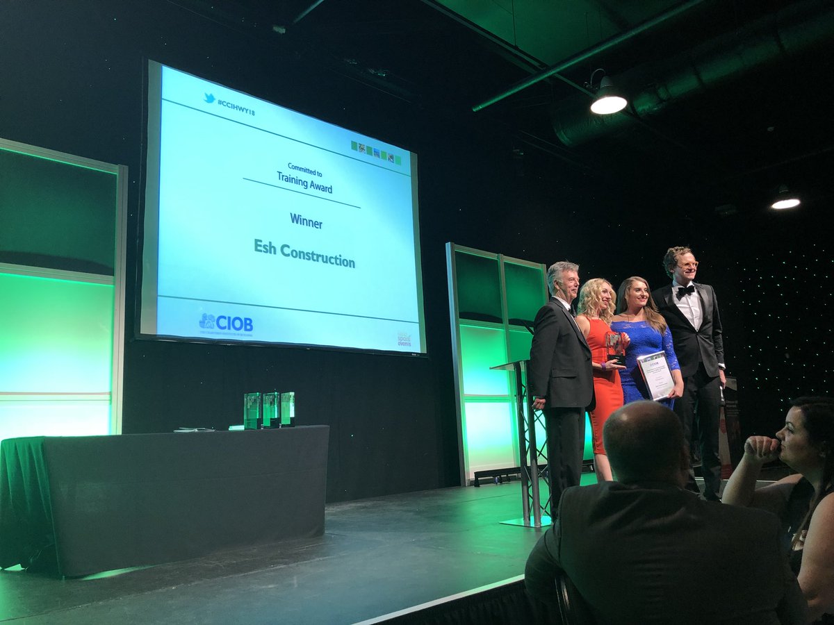 CCIHWYAwards's tweet photo. The Training Award sponsored by @LCB_Building goes to @esh_group  congratulations! https://t.co/kdCqBzVAYr