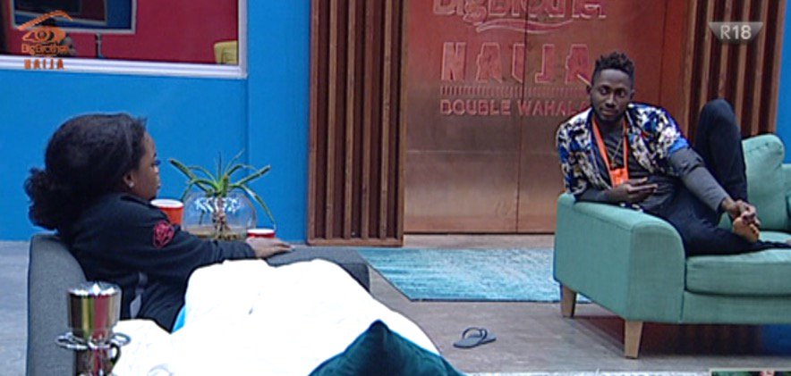 BBNaija's tweet photo. Cee-C: "How many brothers do you have?"
Miracle: "I have two older brother but i won't tell them about you, they'll get BP".
#BBNaija https://t.co/iJqhTvsfGH https://t.co/om3y1g21Up