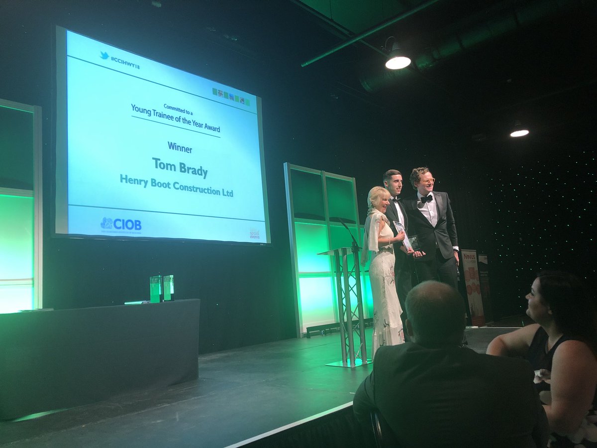 CCIHWYAwards's tweet photo. The Young Trainee of the Year Award sponsored by @TTC_Leeds is Award to Tom Brady of @HenryBootPLC congratulations! https://t.co/x82Wc8NYUn