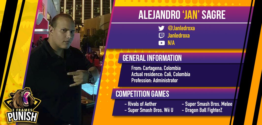 2FramePunish's tweet image. Hoy les presentamos a @Janledroxa , nuestro nuevo integrante al equipo #2FP, Jan ha participado en diversos torneos de #eSports dentro y fuera de #Colombia / Today we introduce you to our new member Jan, he has participate din many eSports tournaments in and outside Colombia.