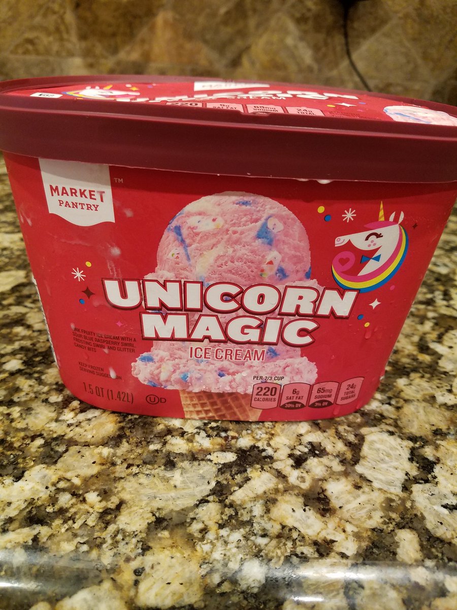 amymojica's tweet photo. Had to see what the hype was all about.....it's fabulous!!!  Try it now.  It's flying off the shelf and available for a limited time @target.  #UnicornMagic #icecream https://t.co/WZlQIEd1t1