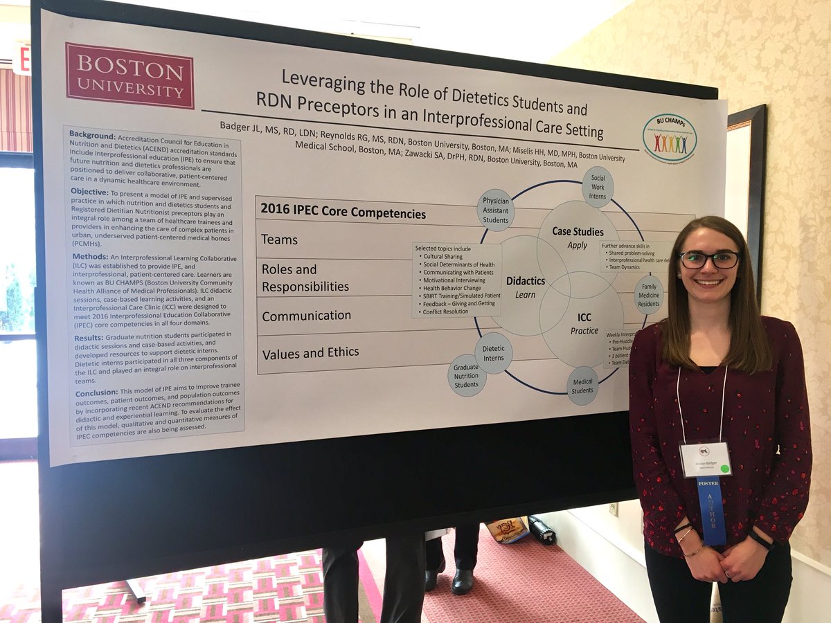 JordanBadgerRD's tweet photo. Loved talking to RDs about the role we can play in interprofessional care at the MAND conference! It’s imperative that dietetic students are provided interprofessional education so they can competently provide collaborative, patient-centered care in their future practice. https://t.co/xtDkGnHekB
