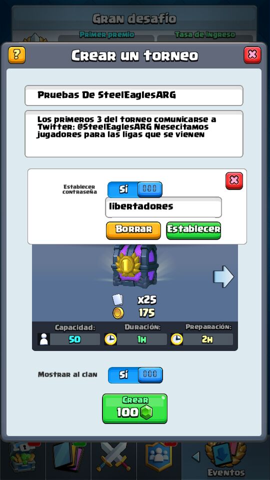 Hoy hacemos pruebas para Los que quieran entrar al competitivo del clan:
🇦🇷20:30🇦🇷
🇵🇪18:30🇵🇪
🇲🇽17:30🇲🇽