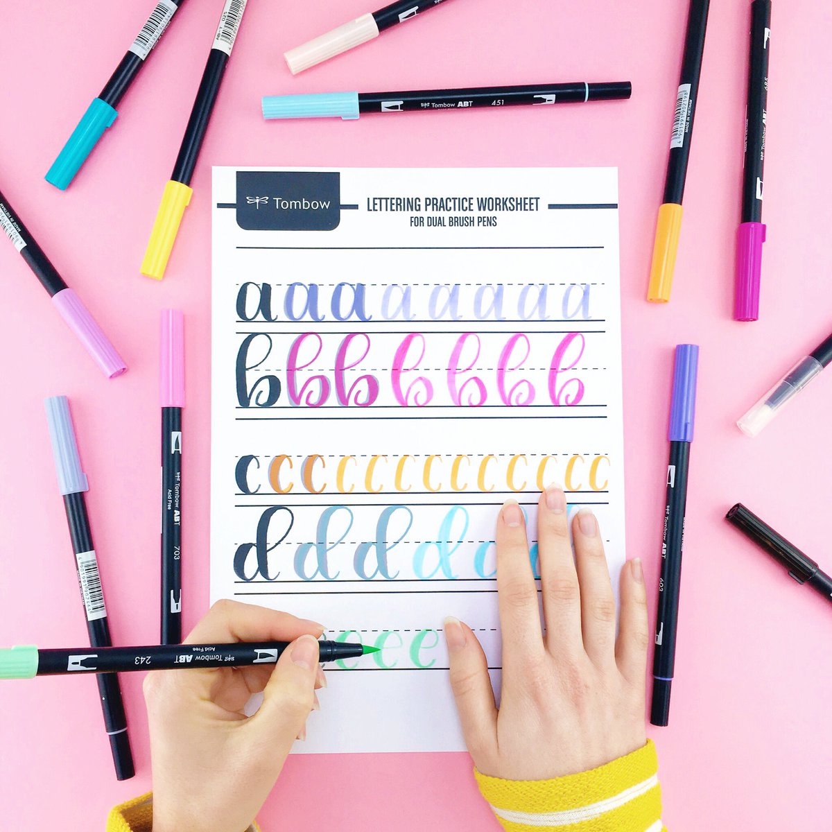 •Hands at work•
Day 23 of #MarchMeetTheMaker
It’s been a while since I started a new alphabet that wasn’t entirely digital, so I thought I’d go back to basics and try my hand at brush lettering rather than Apple Pencil lettering!