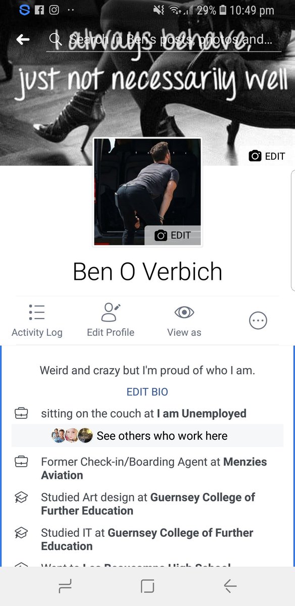slinehan1's tweet photo. @TheLastLeg @TheLastLeg I changed my profile to this, it hasn't gone down well with the family... ๐๐ xx #DefaceFacebook #TheLastLeg xx https://t.co/74AXg20RAT