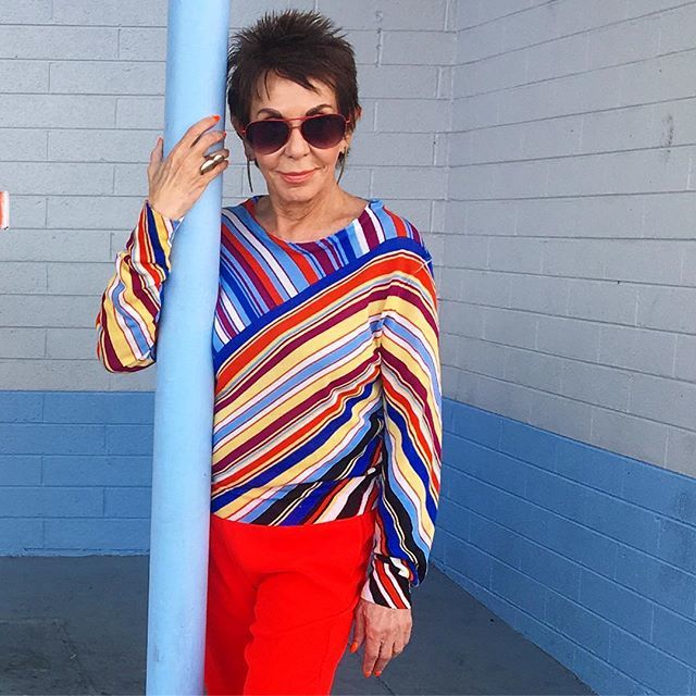 Some days you just want to be all the colors of the 🌈. #rainbowstyle  #agelessstyle #advancedstyle #oldlady #streetstyle #ageless #style #olderandbolder #over60style #fashionover60 #lasvegasblogger #seniorstylebible #83andglam