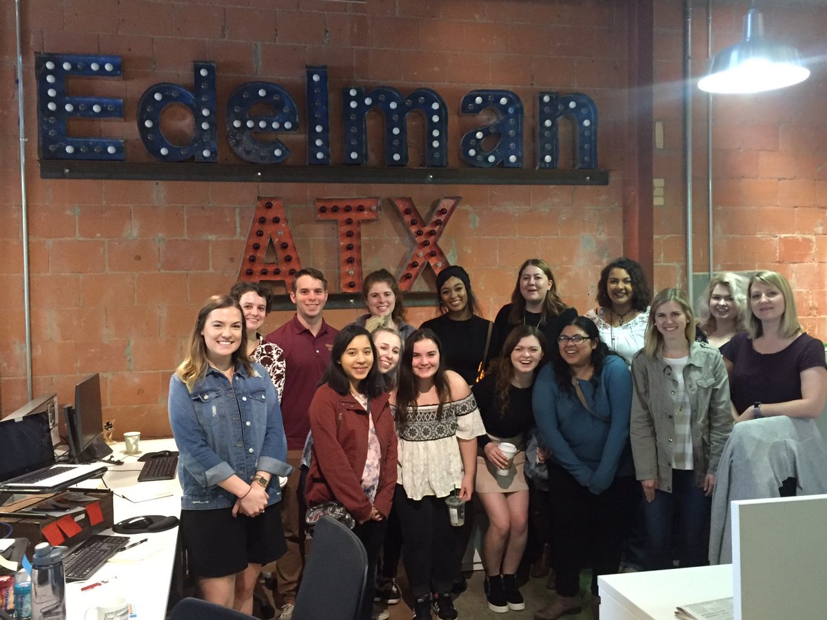 Many thanks to Edelman ATX for sharing their knowledge with our students today.  <a href="/sjmctxst/">TXST Journalism and Mass Communication</a> <a href="/EdelmanPR/">Edelman</a>