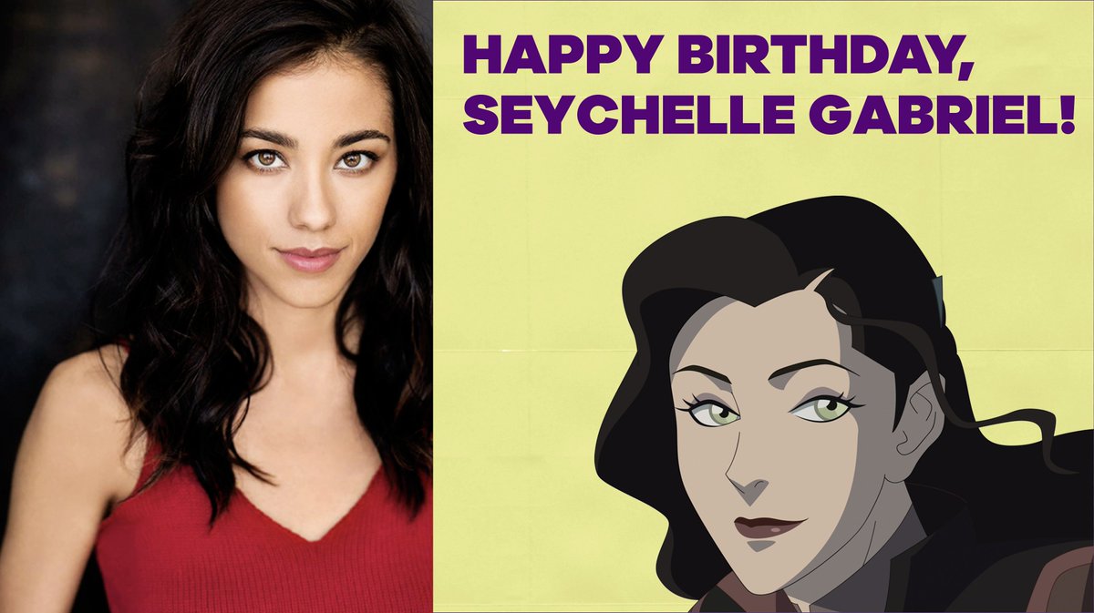 NickAnimation's tweet photo. Happy birthday, Seychelle Gabriel @seychellegab! The iconic voice of Asami on "The Legend of Korra" and Princess Yue in "Avatar: The Last Airbender"! πHear her #NickAnimationPodcast with her Korra castmates: https://t.co/HIJ6AB8QZu https://t.co/a7HNq12yqq