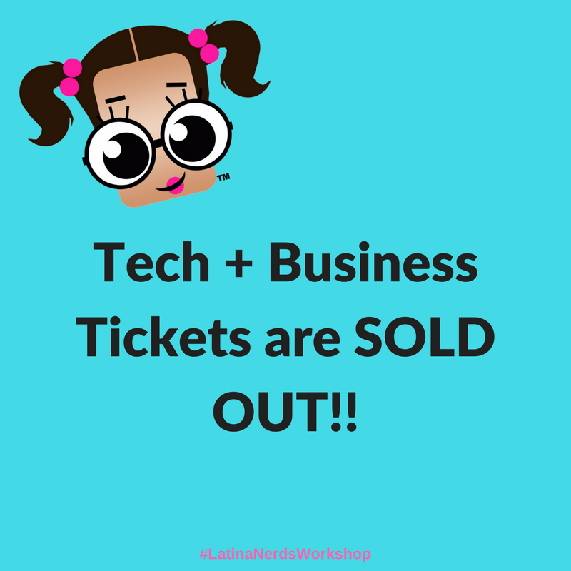 LatinaNerds's tweet image. Thank you to all the beautiful #LatinaNerds that registered for our #TechandBusiness Workshop! 🤓✌️

If you or a friend want to attend but could not get your tickets in time, don&apos;t worry! We will be selling tickets at the door for $75 (complimentary codes will still be valid).
