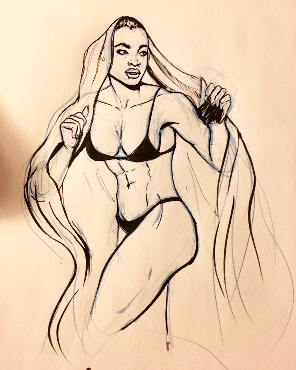 yasfmart's tweet photo. Sketchbook doodle/ warm up of a sexy strong lady :) #yasfm #art #drawing #ink #sketchbook #femalestudy #arte #dibujo #tinta https://t.co/WikeRJ5lOn