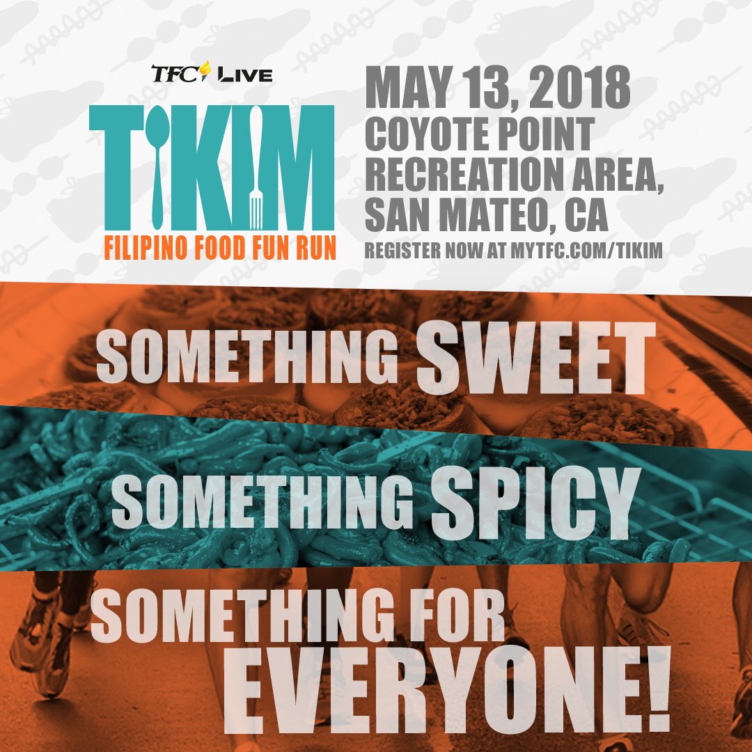 Join our 5k fun run! Sample Filipino food along the course then stay for the food fest. Early bird registration is just $40: mytfc.com/tikim #TIKIMrun #funrun #filipinofood #foodie #bayarea #coyotepoint #taste