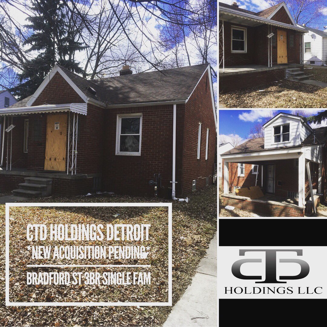 CTD HOLDINGS DETROIT *NEW ACQUISITION* Pending Bradford St ALL BRICK 3BR #ctdholdingsllc #growth #expansion #reinvesting