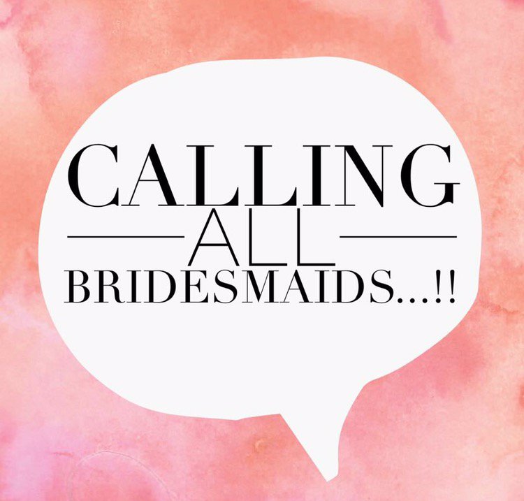To all you #bridesmaids, make sure you pop down this Sunday to the wedding fayre in Nottingham! 

                Sunday 25th March 1-4pm

FREE ENTRY, SAMPLES OF COCKTAILS &amp; CANAPES!!
