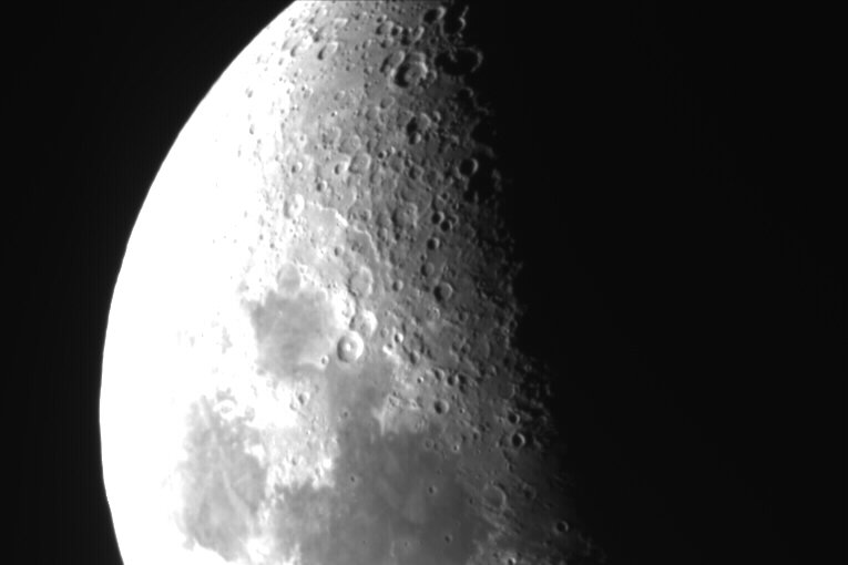 This photo of the moon was taken with my astronomy camera through a telescope. It's not an iPhone shot.