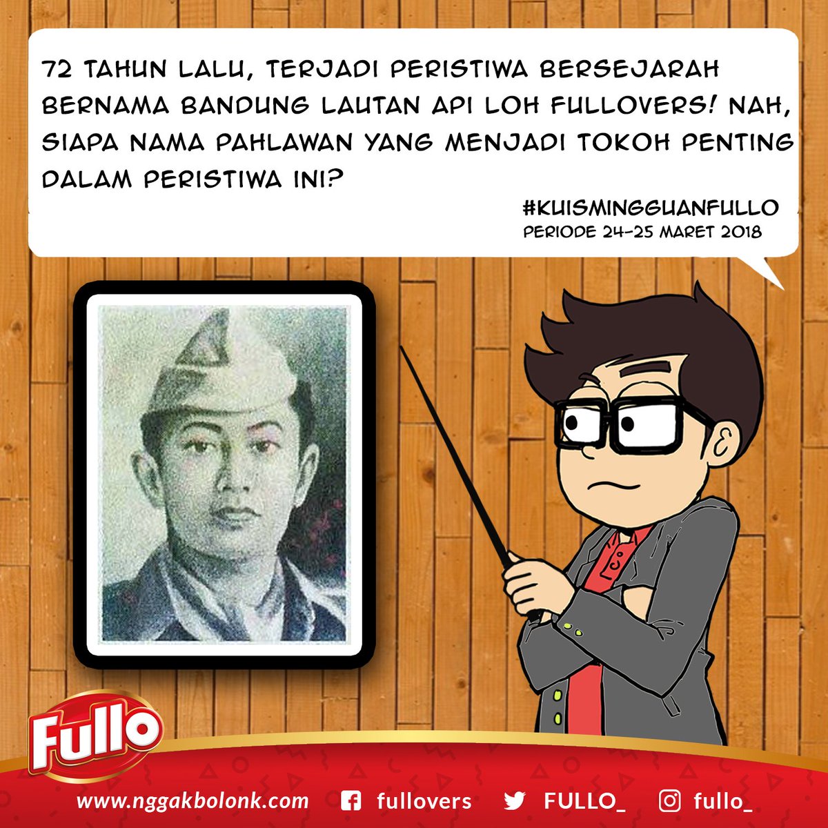 FULLO_'s tweet photo. Fullovers, ayo ikutan #KuisMingguanFULLO periode 24-25 Maret 2018! Siapa nama pahlawan ini?

Tulis jawaban kamu pada kolom komentar postingan ini di salah satu media sosial FULLO (Facebook/Twitter/Instagram).

Jawaban ditunggu sampai hari Minggu, 25 Maret 2018 jam 23:59. https://t.co/ttKV0afCnu