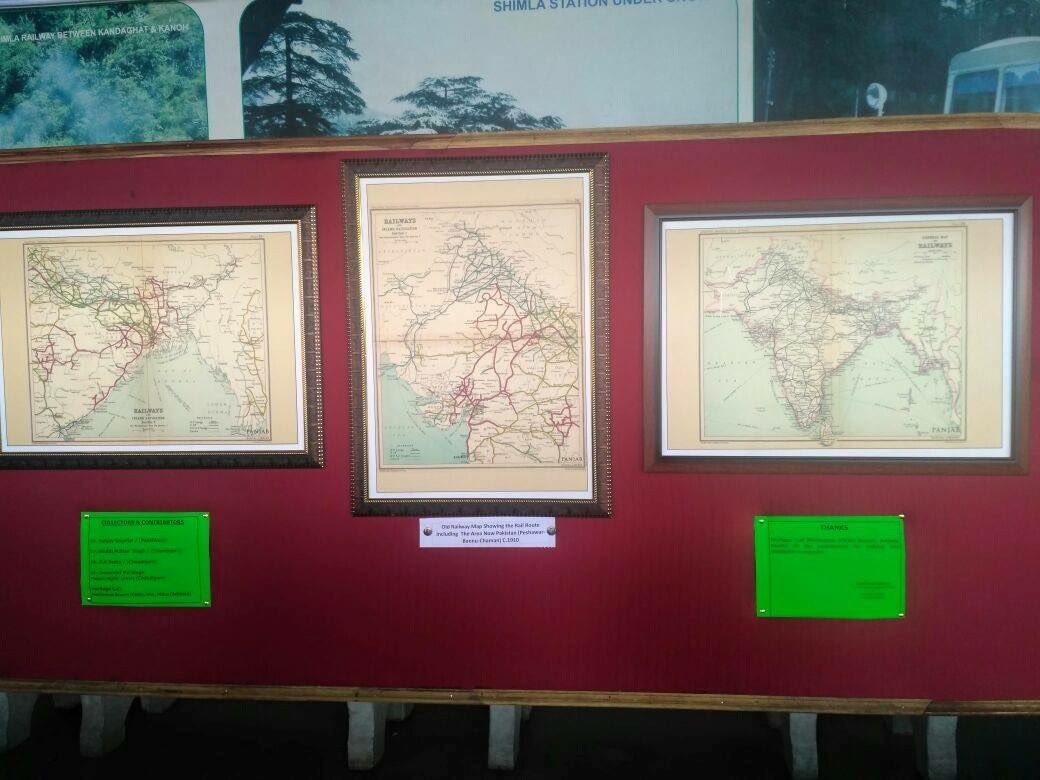 Maps from the collection of #PanjabDigitalLibrary on display,at Shimla Railway Station,as part of an exhibition organized by Indian Railways