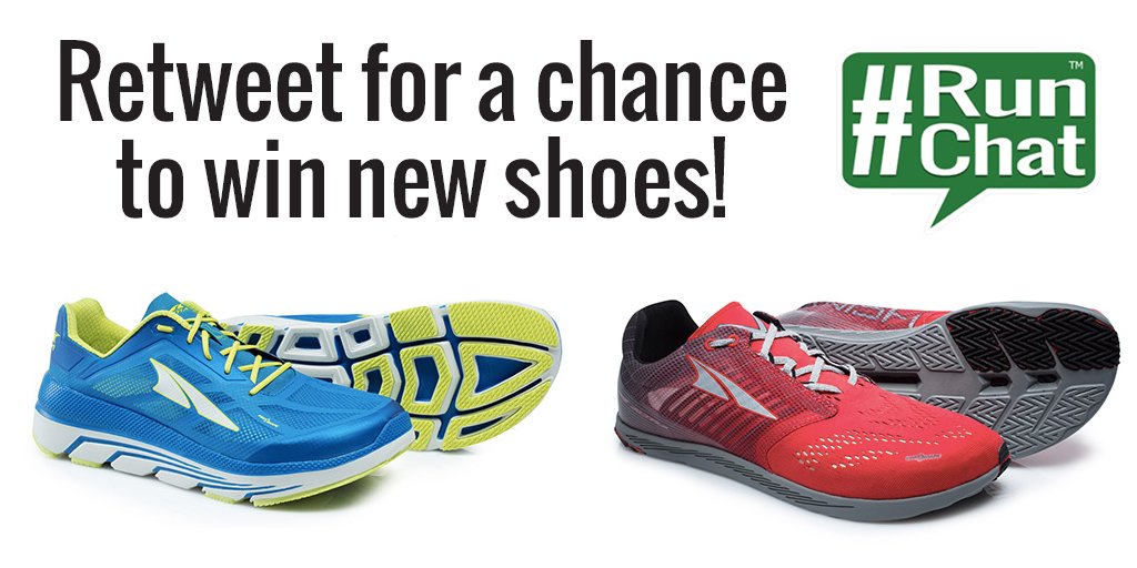 Enter to win a pair of Duo or Vanish-R shoes from <a href="/AltraRunning/">Altra Running</a> with a retweet and by joining #RunChat at 8 p.m. ET Sunday, March 25! More info: bit.ly/Mar25RunChat