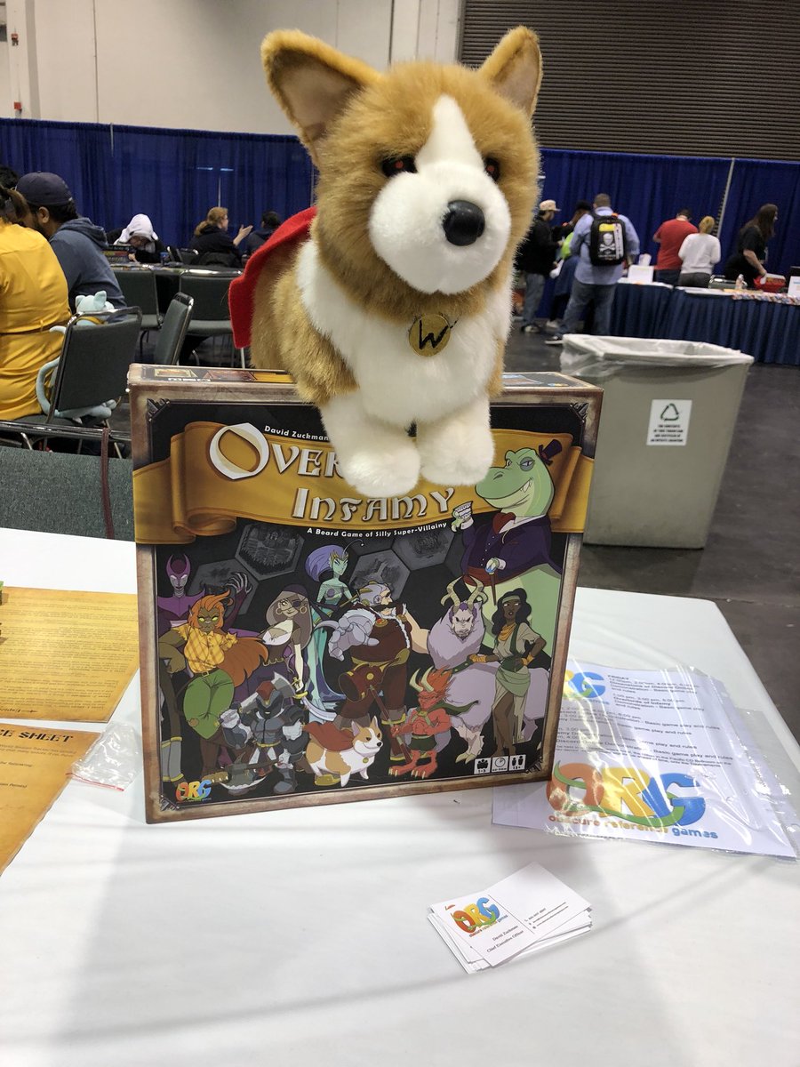 pj_campbell's tweet photo. Found this badass corgi named Waffles, who is a part of the #OverlordsofInfamy game, at #Wondercon. Succulence to say, I need this game, and I want the stuffed waffles! https://t.co/nh7ltidHzY