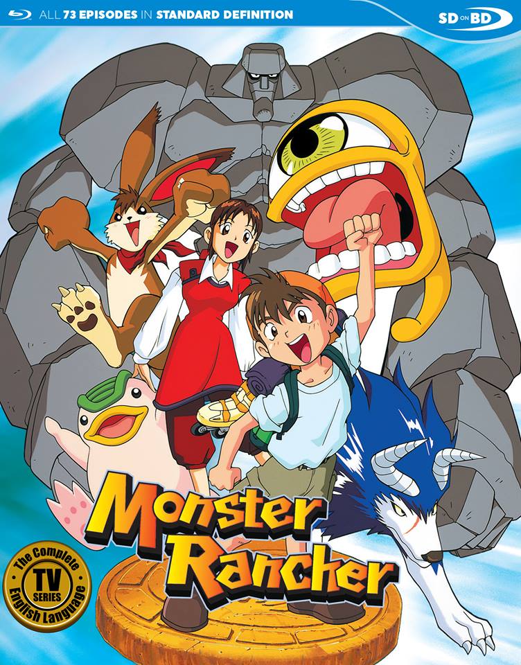 discotekmedia's tweet photo. We're also bringing the compleat adventures of Genki, Holly, Mocchi, Suezo, and the rest of the monsters of MONSTER RANCHER to SD on BD-- get you all 73 episodes of English-language goodness on two Blu-Ray discs!! https://t.co/sgJQpj8ZWy