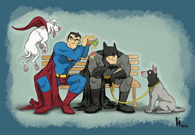Happy #NationalPuppyDay!
Go give your pup an extra hug and a treat!

Anybody know the artist behind this so we can credit the post?

#Batman #Superman #Krypto #AcetheBathound #KryptotheSuperdog #puppy #puppies #puppiesofinstagram #dogsofinstagram ift.tt/2IPohUW