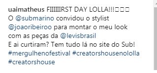 PortalUaiTheu's tweet photo. #FOTO Matehus postou uma foto com o look escolhido pelo  stylist João Ribeiroo |via IG uaimatheus  https://t.co/nOQxrCG1fj
l #creatorshousenololla #creatorshouse https://t.co/mq454uLpJW