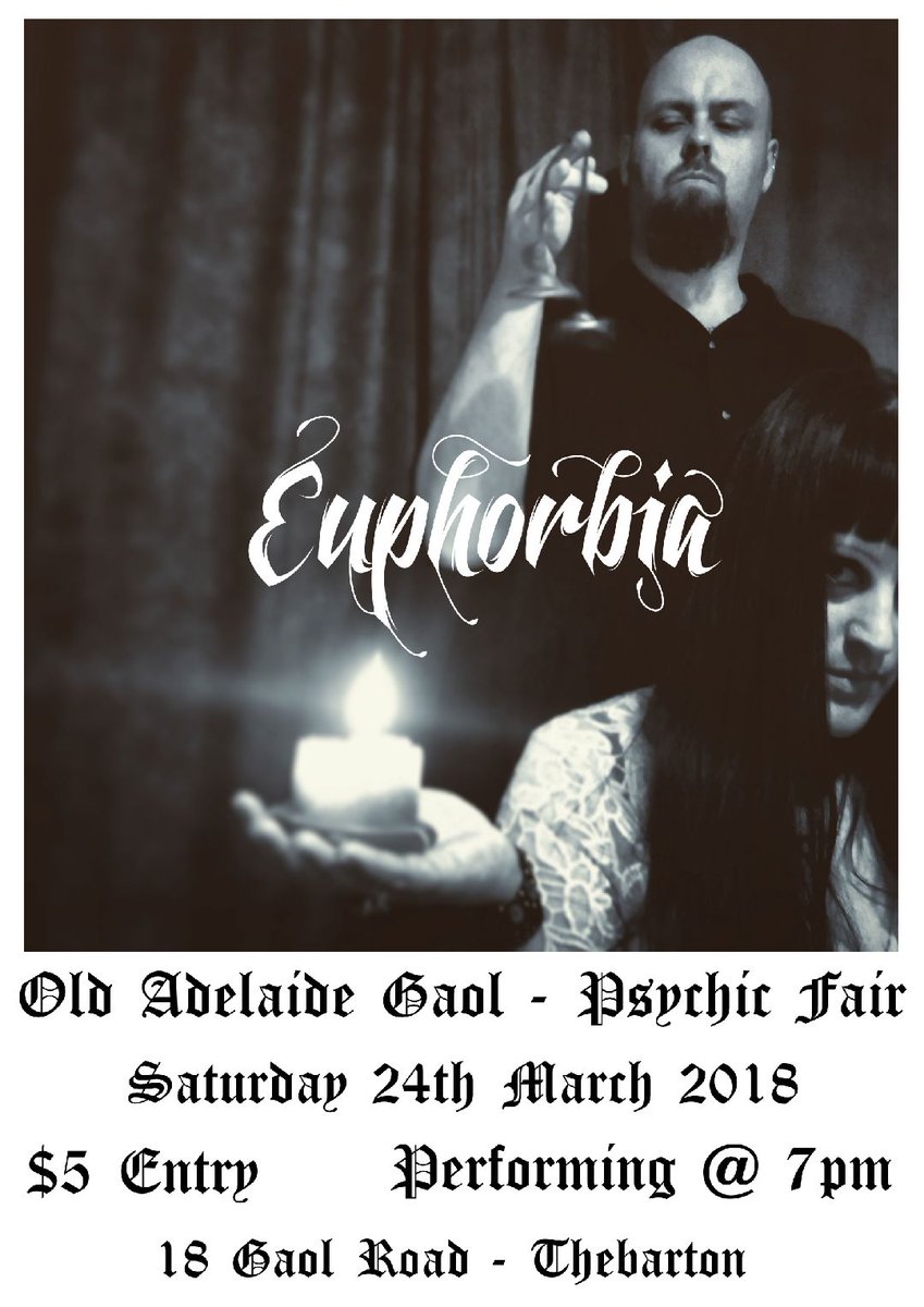 EuphorbiaAU's tweet photo. This evening we will perform at the Old Adelaide Gaol at 7pm, come along if you like dark / folk / goth music. https://t.co/Xu0bdrqbIy