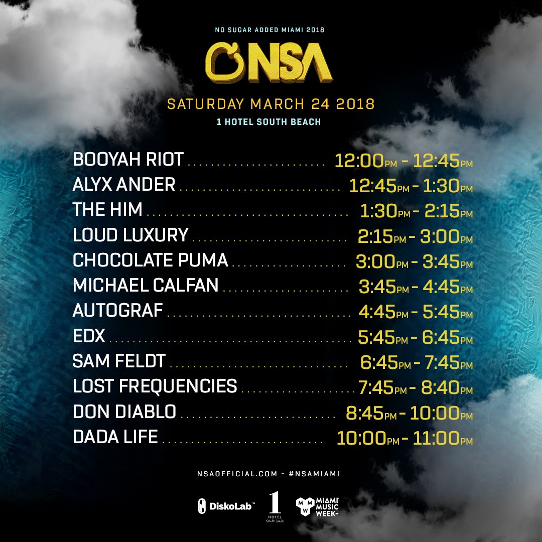 #NSAMiami 2018 set times are here!