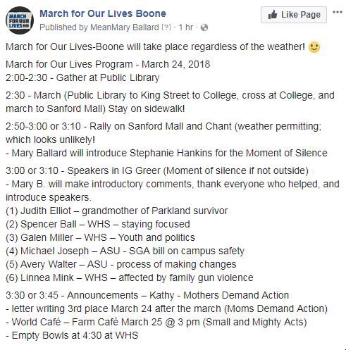 BlckBabyGap's tweet photo. APP STATE🗣🗣There will be a March For Our Lives protest TOMORROW to protest gun violence!
Come join the movement! #StudentsHaveThePOWER https://t.co/O0LUco08SW