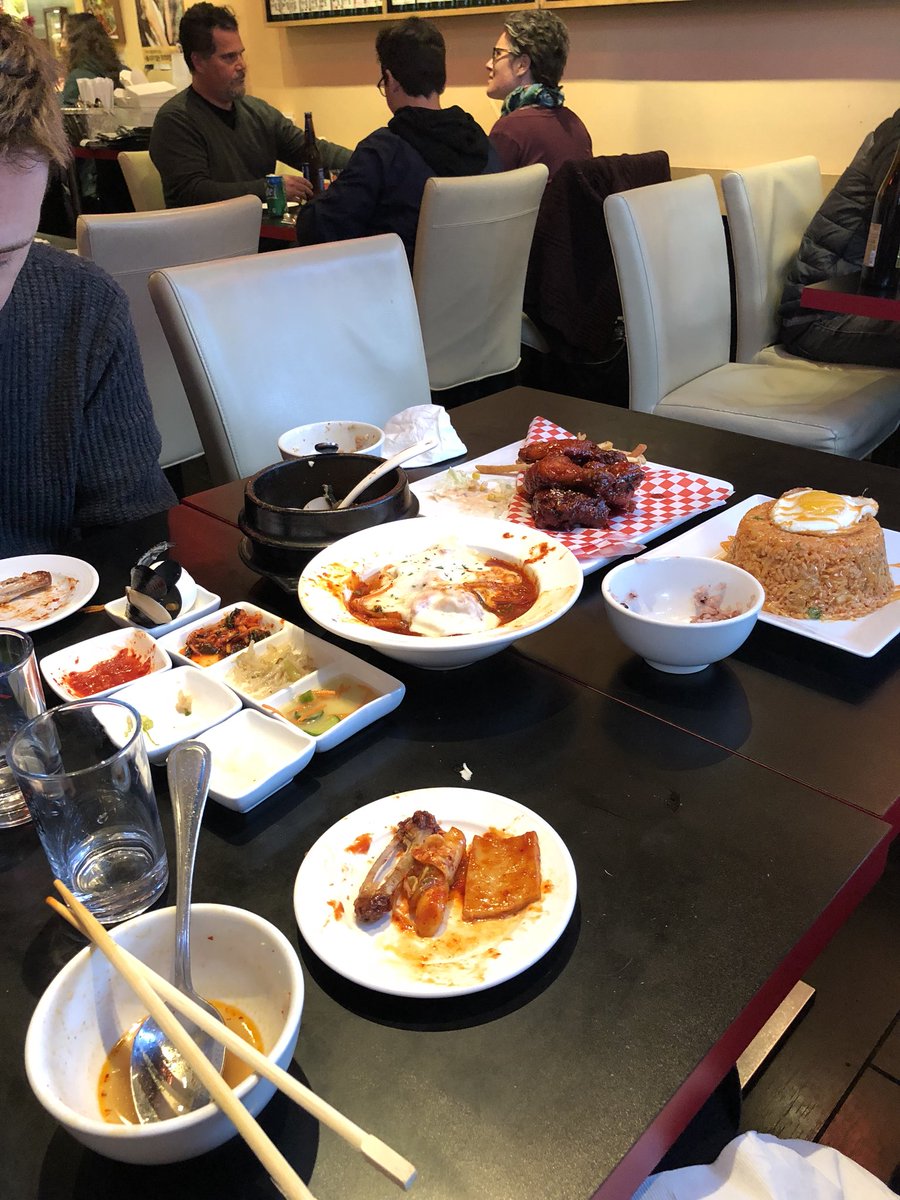 After we got ordered, they pushed another table over so there would be enough room. #gluttons