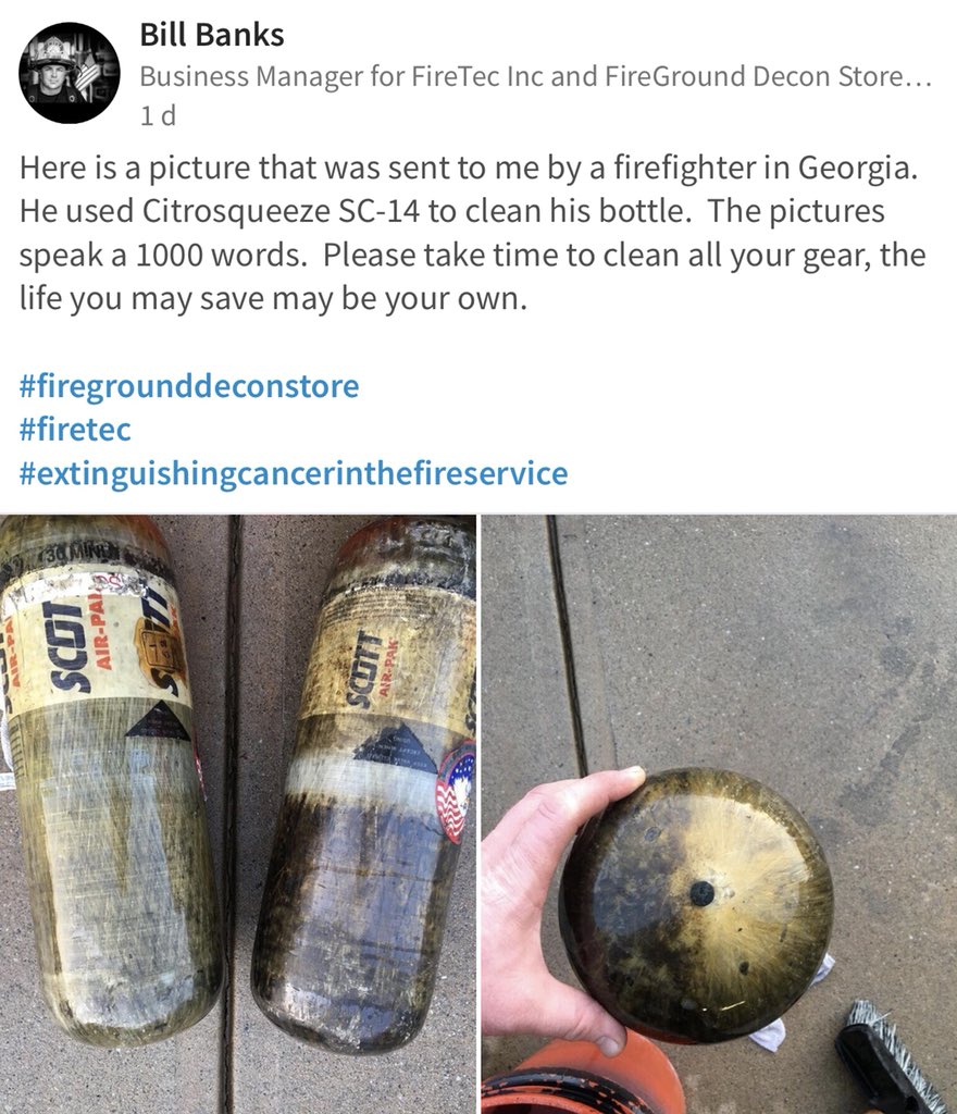 scproductsgroup's tweet photo. “Please take the time to clean your gear.” #sc14stationcleaner #firefighter #firefighters #firefighterlife #firetec #firefrounddeconstore #beatffcancer #cancerprevention https://t.co/Q2o6pDgz43