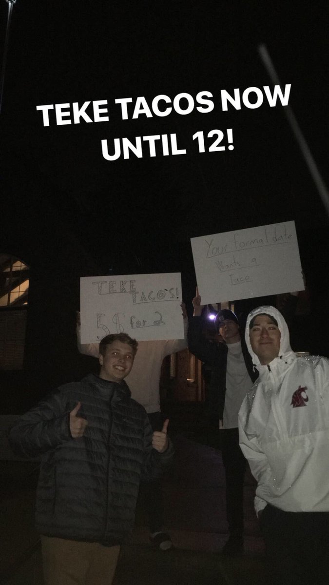 Serving up tacos right now! Come by TKE!