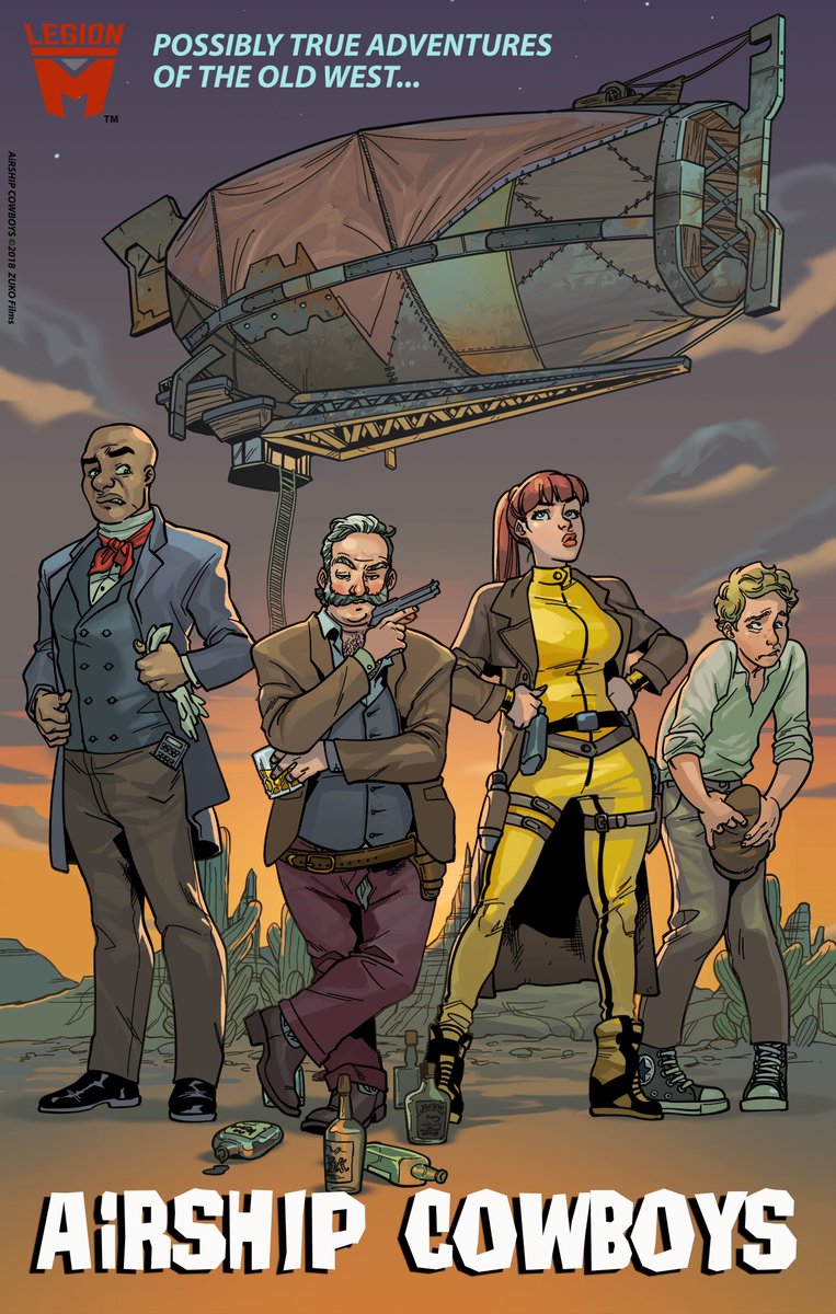 LegionMOfficial's tweet photo. (2 of 3) BIG NEWS! #AirshipCowboys Animated comedy. Archer meets Blazing Saddles. The incredible and bizarre – and possibly true – adventures of a 19th century aircraft and its misfit crew as they travel the US and the Old West on gov't mission of diplomacy &amp; butt kicking. https://t.co/ujEofnvH1w