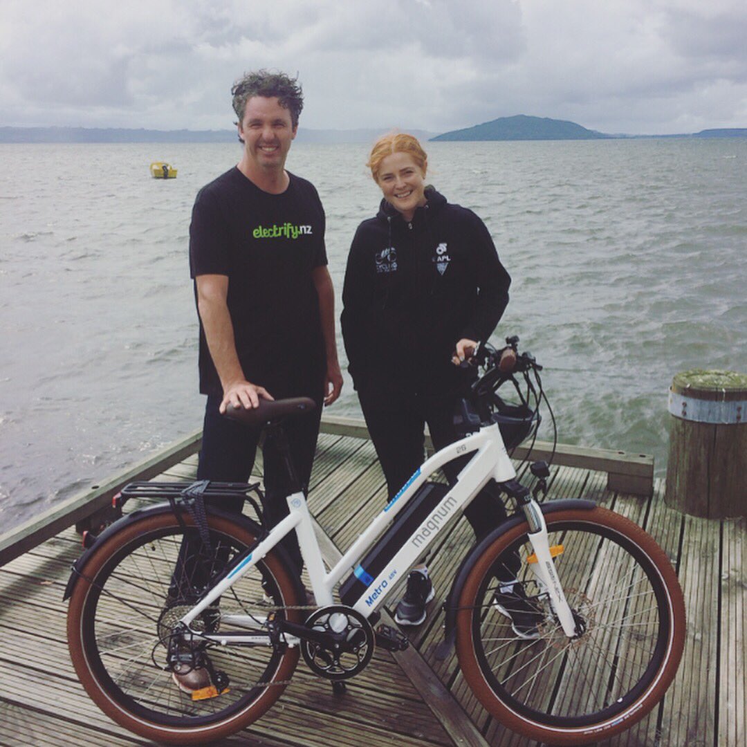 kirstieknz's tweet photo. Pt2/2 Thanks for my new bike; the Magnum Metro @ebikes_new_zealand   I can’t wait to ride it around town to get groceries and of course to a couple of cafes! #electrifynz #activetransport #electricbikes #magnummetro https://t.co/xw8S69X7KC